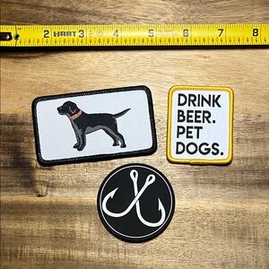 Set of 3 Black and White Patches